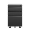 3 Drawer Mobile File Cabinet with Lock, Fully Assembled Metal Filing Cabinet on Wheels for Home Office, Fits Legal/Letter/A4 Files–The Pop Home - 2 of 4