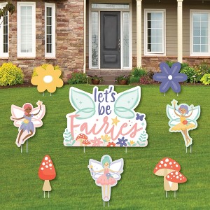 Big Dot of Happiness Let's Be Fairies - Yard Sign and Outdoor Lawn Decorations - Fairy Garden Birthday Party Yard Signs - Set of 8 - 1 of 4
