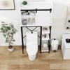 GlasFlength Bathroom Storage Cabinets Freestanding Bathroom Cabinet with 1 Drawer, 2 Doors and 4 Adjustable Shelves, White, 7.87"*7.87"*70.86" - 3 of 4