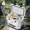 Hooure 30 Quart Cooler with Wheels, Ice Chests Portable Camping Cooler Holds Ice up to 6 Days, Leak-Proof Outdoor Insulated Cooler with Handle - 3 of 4