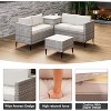 Jojoka 4-Piece All-Weather PE Rattan Patio Sofa Set, Sectional with Loveseat, Coffee Table with Storage, Ideal for Backyard - 3 of 4
