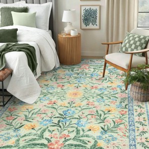 Lahome Machine Washable Back to College Series Eastern Floral Plant Floor Mat-Soft Rug for Living Room, School, Bedroom, or Entryway - 1 of 4