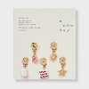 Shells Starfish Sun Charm Set 5pc - A New Day™ Gold/White/Red - 2 of 2