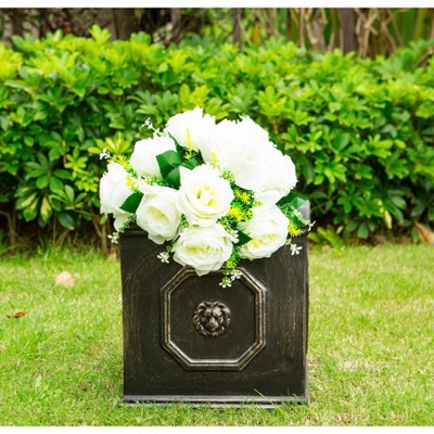 Lion Head Oil Rubbed Bronze Concrete Square Planter