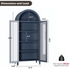 63'' Arched Pantry Storage Cabinet, Farmhouse 5 Tier Bookcase with Adjustable Shelf and 2 Glass/Rattan/Cross Doors, for Kitchen, Living Room, Bedroom - 2 of 4