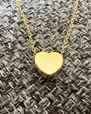 14k Gold Plated Heart Slider Pendant Necklace - A New Day™ Gold : Target