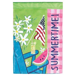 Dicksons Magnolia Garden Summertime Watermelon Lemonade Flowers Pink 18 x 13 Polyester Outdoor Garden Flag - 1 of 2