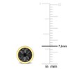EVERLY JEWELRY | Yellow Plated Sterling Silver Black Diamond Accent Circle Men's Stud Earrings - 2 of 4