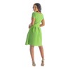 24seven Comfort Apparel Womens Scoop Neck Knee Length Pleated Pocket Dress - 3 of 4