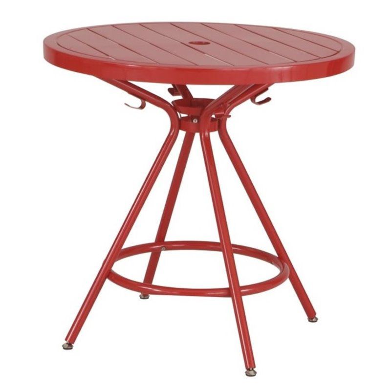 Steel CoGo 30" Steel Patio Bistro Table in Red-Safco, 1 of 2