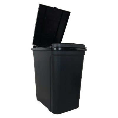 LunaLulinlk Black 7.6 Gallon Kitchen Trash Can, Plastic Touch Top Lid Trash Can