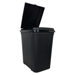 LunaLulinlk Black 7.6 Gallon Kitchen Trash Can, Plastic Touch Top Lid Trash Can - 1 of 4