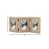 Olivia & May Wood Beaded Photo Frame Brown: Modern Style, 3-Photo Display, 4"x6", Tabletop Decor, Glass Window - 3 of 4