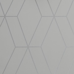 Diamond Geo Grey and Silver Wallpaper - 1 of 4
