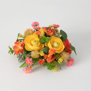 Sullivans Artificial Blooming Ranunculus Half Orb 8"H Multicolored - 1 of 4