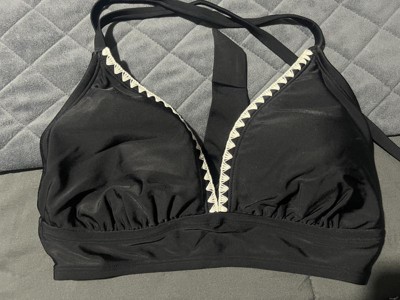 Women's Crochet Trim Halter Bikini Top - Kona Sol™ Black : Target