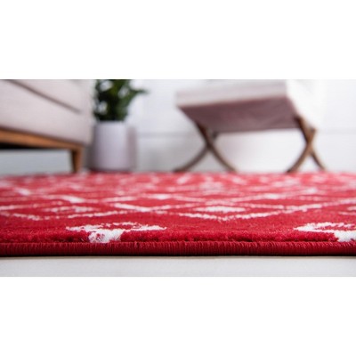 Trellis Elegance 6' x 9' Red Synthetic Rectangular Rug