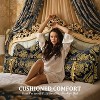 Hachikiko Euro Queen Size Headboard Pillow - Floral Embroidered,PP Cotton Filled for Bedroom Decor & Bed Relaxation - 3 of 4