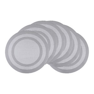REGALWOVEN PVC Round Washable Heat Resistant Placemats 15" x 15" 6 Pcs - 1 of 4