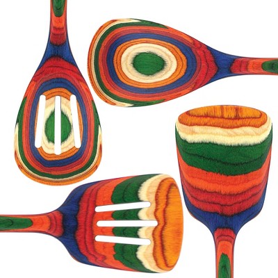 Baltique Marrakesh Multicolor Birch Wood Cooking Utensil Set