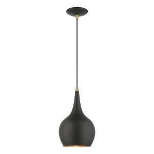Livex Lighting Andes 1 - Light Pendant in  Black/Antique Brass - 1 of 3