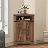 Corner Storage Cabinet , Farmhouse Floor Standing Corner Cabinet with Adjustable Shelves, Storage Cabinet for Living Room, Bathroom, Kitchen - 3 of 4
