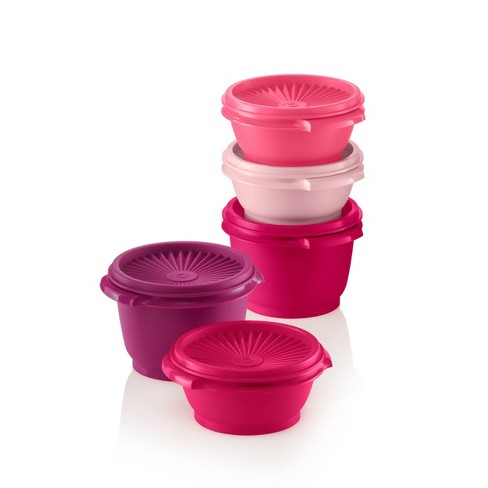 Tupperware Heritage 5pk Plastic Food Storage Container Set Pink