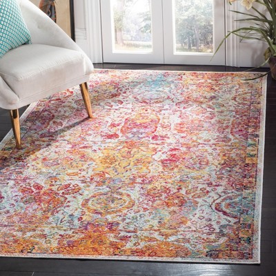 Safavieh Crystal Light Blue and Orange 9' x 12' Synthetic Area Rug