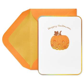 Halloween Cards Simple Sequin Pumpkin - PAPYRUS