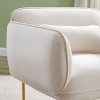Dolonm Oversized Velvet Accent Chair - Plush Fabric Armchair with Sturdy Metal Legs for Living Room, Bedroom & Apartment, Beige - 4 of 4