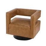 Francesca Comfy Swivel Barrel Chair for Bedroom with Nailhead Trim | ARTFUL LIVING DESIGN