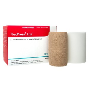 DermaRite 2 Layer Compression Bandage System 4 Inch X 3-4/5 Yard / 4 Inch X 5-1/2 Yard 1 Ct - 1 of 3