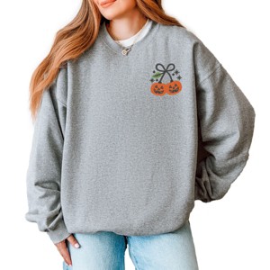 Embroidered Pumpkin Bow -  Women's Sweatshirt - 1 of 4