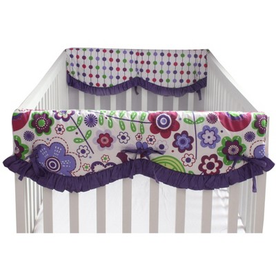 Bacati - Botanical Purple Crib Rail Guard Covers set of 2