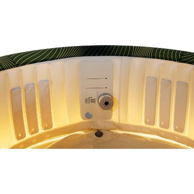 Emerald Green Round Inflatable Hot Tub with LED Lights