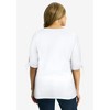 Jessica London Women's Plus Size Stretch Cotton Tie Sleeve Square Neck Tee - 3 of 4