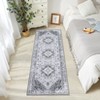 Vintage Area Rug Washable Floral Print Floor Carpet Non Slip Farmhouse Accent Rugs Oriental Distressed Low Pile Floor Mat for Bedroom Room Living Room - 4 of 4