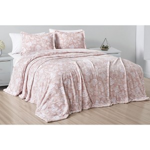 Noble House 3 Piece Velvet Super Comfy & Warm Blanket Set Full/Queen - 1 of 3