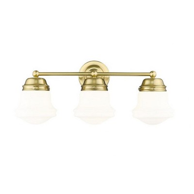 Luxe Gold 3-Light Vanity with Matte Opal Glass Shades