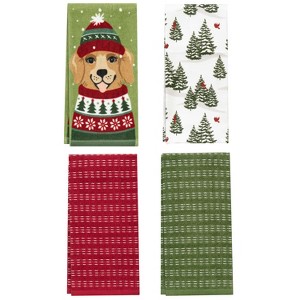 John Ritzenthaler Co. 100% Cotton Kitchen Towels Cozy Dog Absorbent Dish Towels for Drying & Cleaning Soft & Durable (Set of 4) - 1 of 4