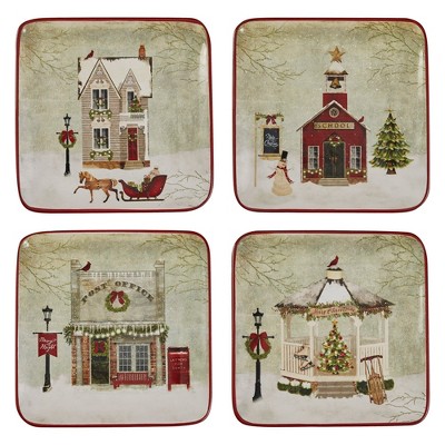 Park Designs Vintage Town Square Salad Plate Set - Red