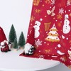 Velvet Christmas Snowman and Falling Snowflake Pattern Short Curtains - 3 of 4