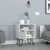 Gulches White 22 Inch High Nightstand, 1 Drawer, 1 Open Shelf, Supported by Hairpin Legs - 3 of 4