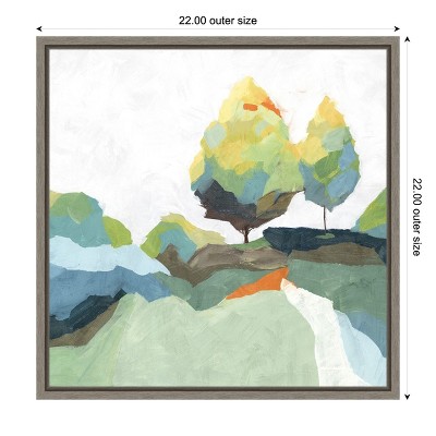 Abstract Landscape Cool Tones Canvas Wall Art, 22" x 22"