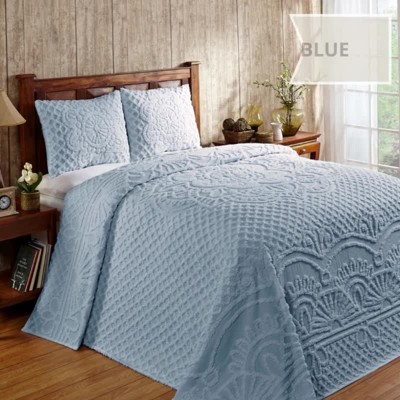 Sage Cotton Chenille Twin Bedspread and Sham Set