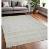 Blue And Gray Striped Flatweave Handmade Distressed Area Rug With Fringe - 2 of 4