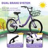 SEVOBAL Bicycles 20 Inch Kids Bike with Coaster Brake V-Brake Lightweight Steel Frame for Boys and Girls, Purple, 55.9"*21.2"*31.5" - 2 of 4
