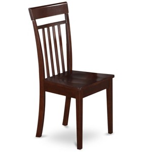 HomeStock 2 Retro Revival Slat Back Chair For Dining Room With Wood Seat, Mahogany - 1 of 3