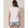 INSPIRE CHIC Women's Lace Summer Dressy Short Sleeve Casual Blouse - 3 of 4