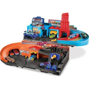  Hot Wheels Ultimate Garage Track Set with 2 Toy Cars, Hot Wheels  City Playset with Multi-Level Side-by-Side Racetrack, Moving T-Rex Dino & Hot  Wheels Storage for 100+ 1:64 Vehicles ( Exclusive) 